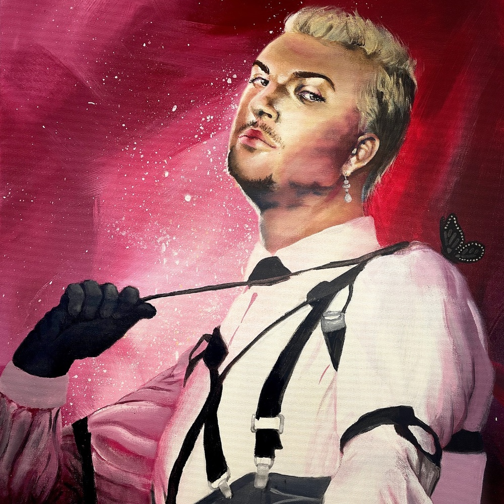 Acrylic Painting of Sam Smith, Non-Binary Singer